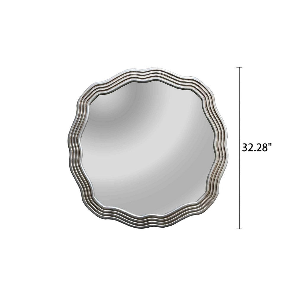 CHLOE’s Reflection Contemporary-Style Silver Finish Round Wall Mirror 33’’ Wide CHL-CH8M001SP33-RND