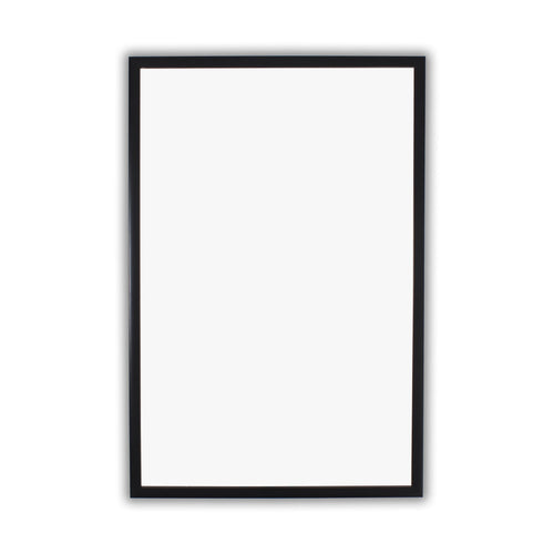 Reflection Textured Black Rectangular Framed Wall Mirror 36" Height