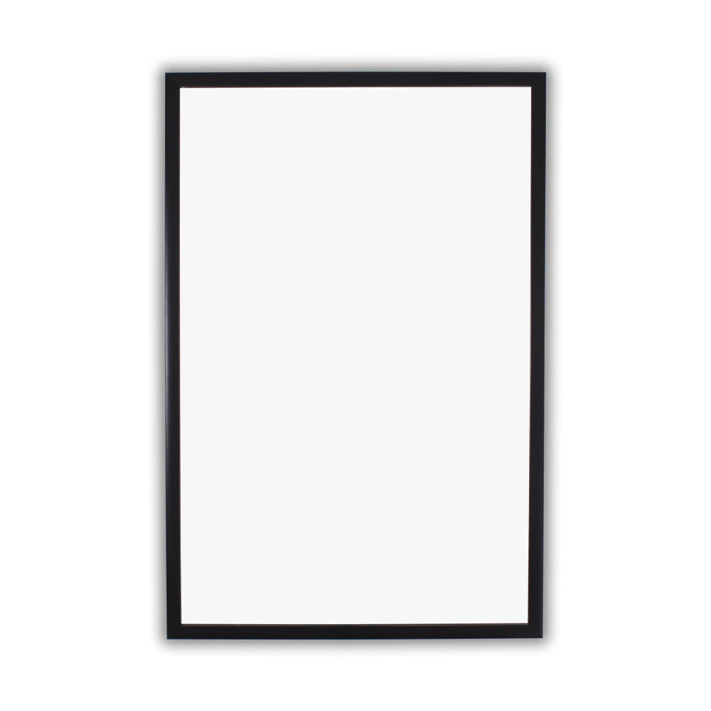 Reflection Textured Black Rectangular Framed Wall Mirror 36" Height