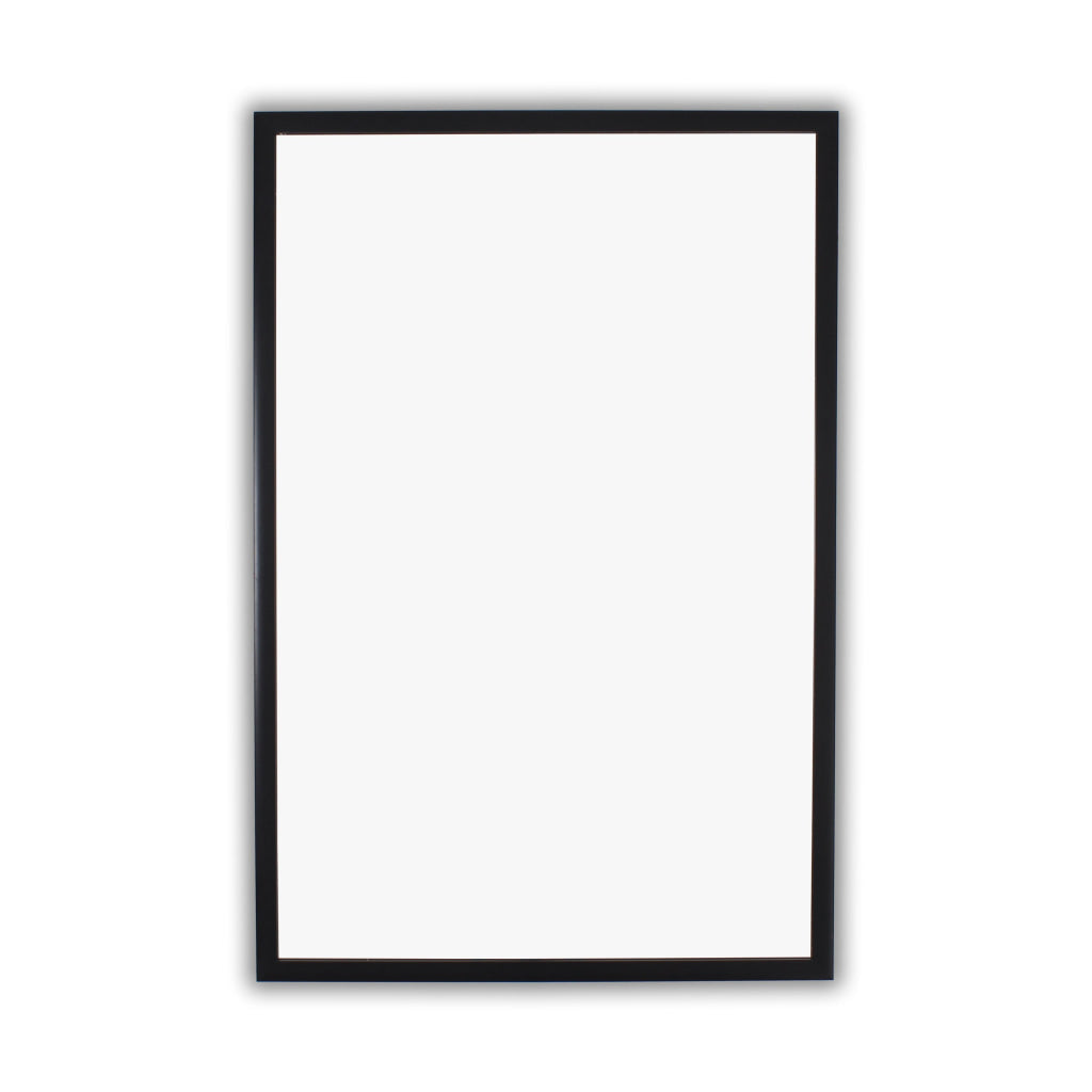 Reflection Textured Black Rectangular Framed Wall Mirror 36" Height