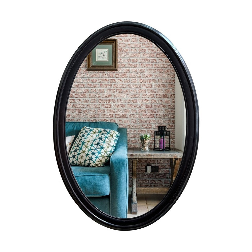 CHLOE’s Reflection Contemporary-Style Cherry Finish Oval Wall Mirror 34’’ Tall CHL-CH8M007CH34-VOV