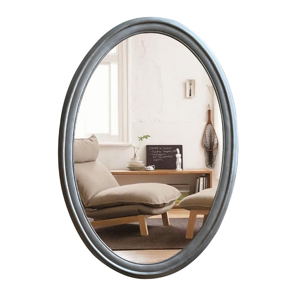 CHLOE’s Reflection Contemporary-Style Silver Finish Oval Wall Mirror 34’’ Tall CHL-CH8M007SV34-VOV