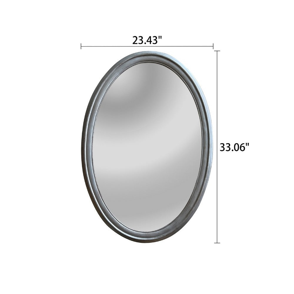 CHLOE’s Reflection Contemporary-Style Silver Finish Oval Wall Mirror 34’’ Tall CHL-CH8M007SV34-VOV