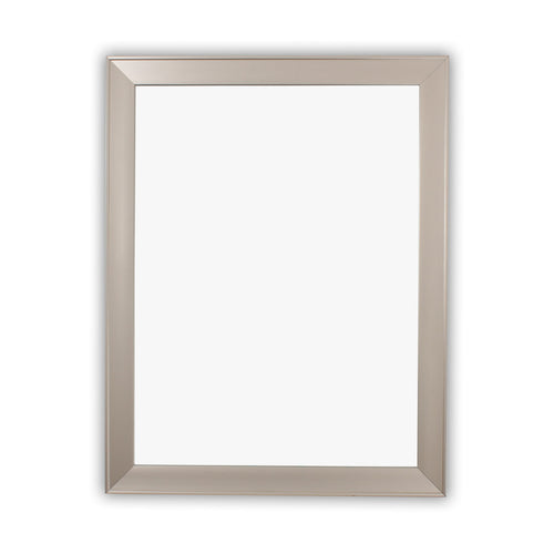 Rectangular Wall Mirror with Molded Details, Silver