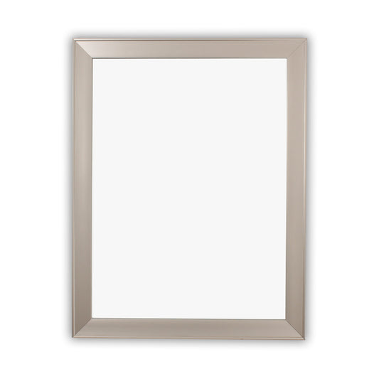 Rectangular Wall Mirror with Molded Details, Silver