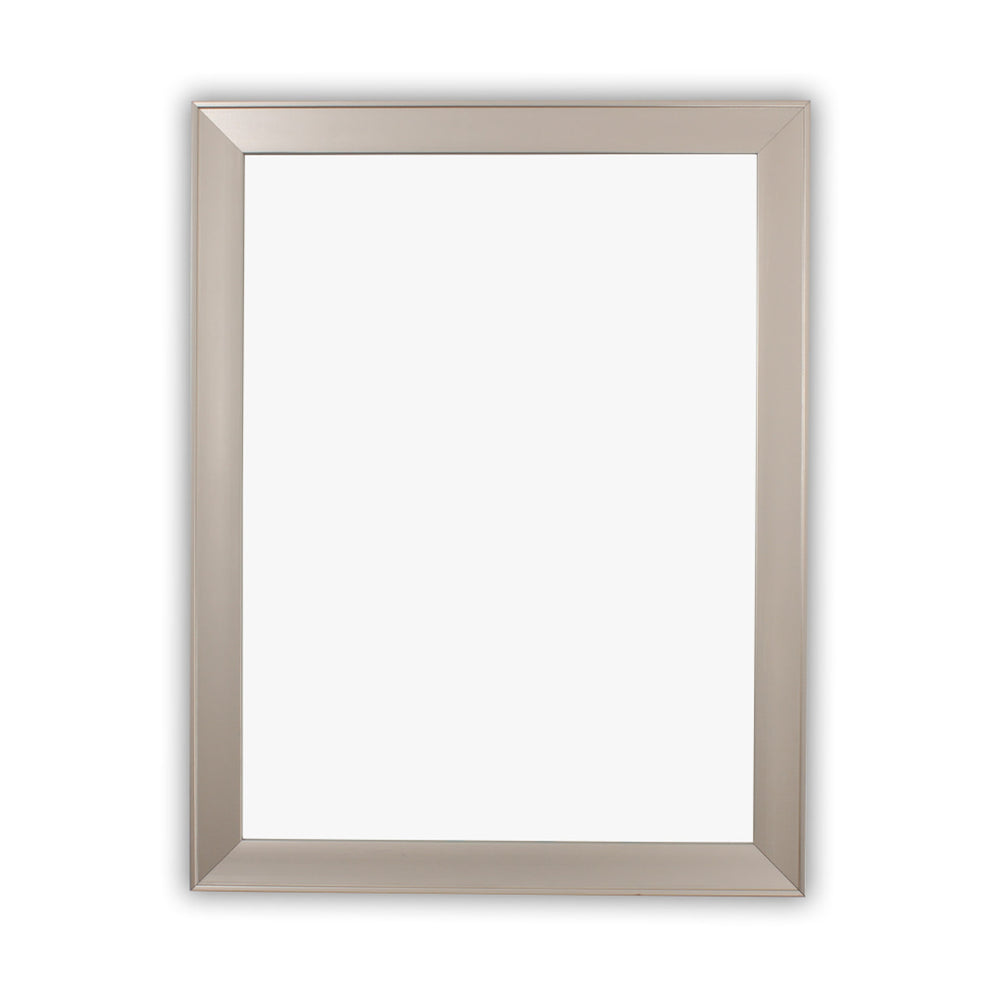 Rectangular Wall Mirror with Molded Details, Silver