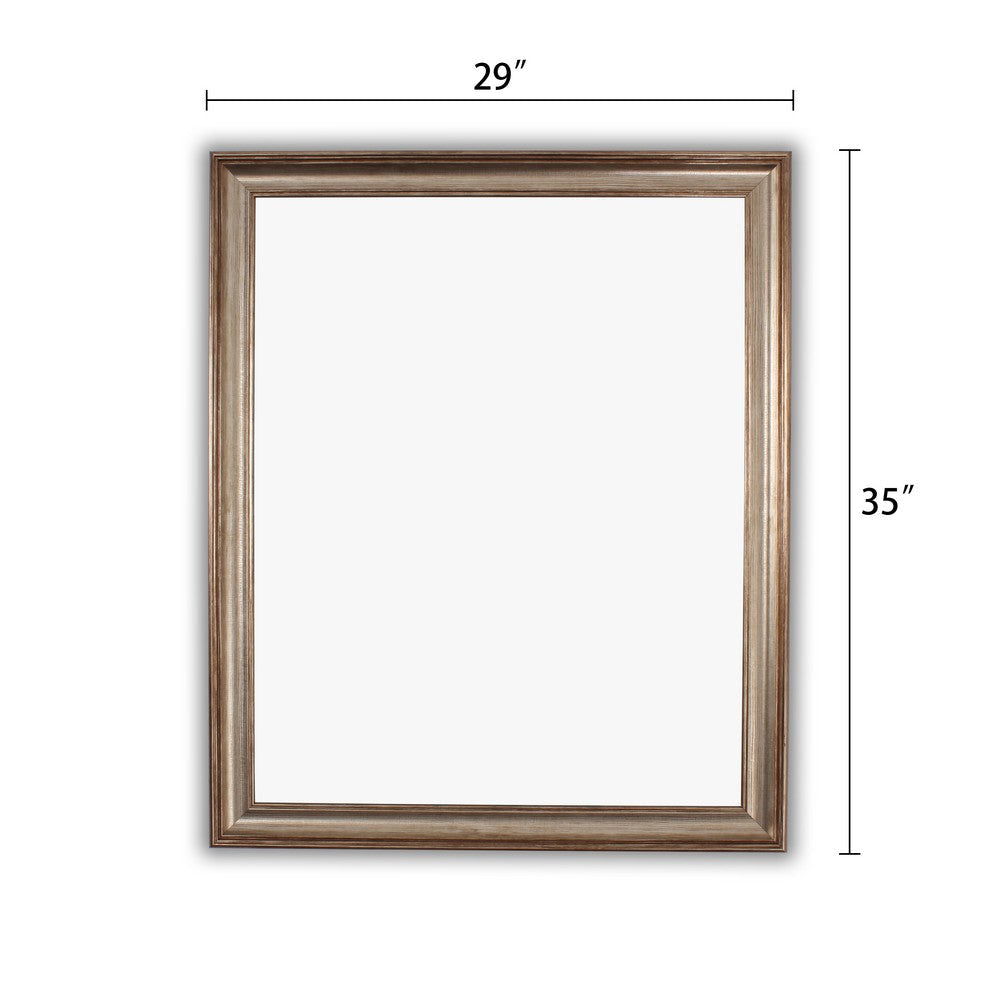 Reflection Textured Brass Rectangular Framed Wall Mirror 33’’ Height CHL-CH8M013BS35-FRT