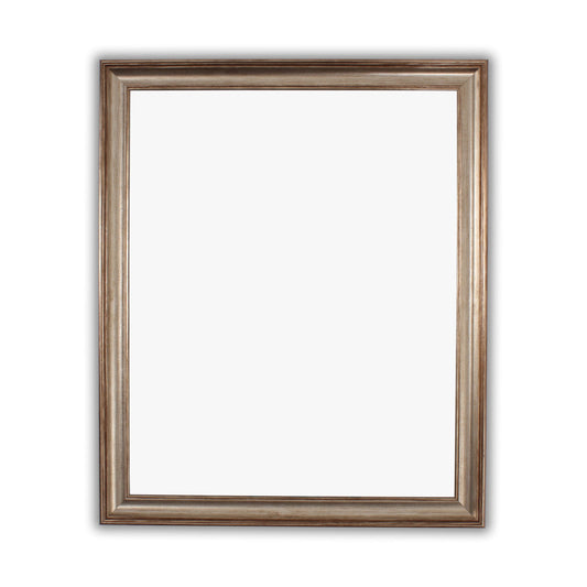 Reflection Textured Brass Rectangular Framed Wall Mirror 33" Height