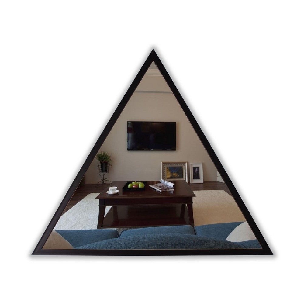 CHLOE’s Reflection Contemporary Black Finish Triangle Framed Wall Mirror 31.5’’ Height CHL-CH8M019BK29-VTR