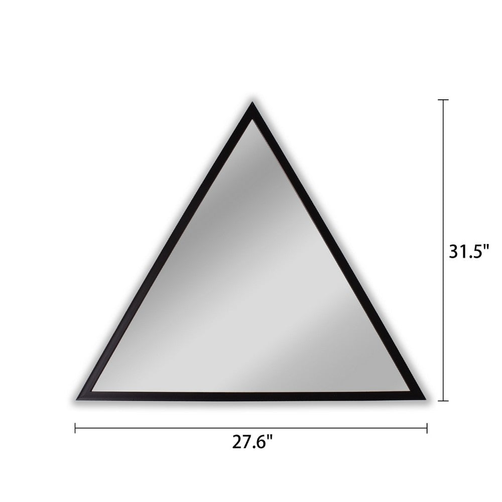 CHLOE’s Reflection Contemporary Black Finish Triangle Framed Wall Mirror 31.5’’ Height CHL-CH8M019BK29-VTR