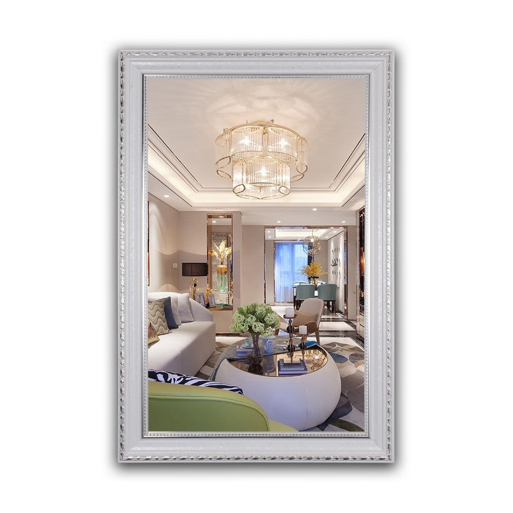 CHLOE’s Reflection Contemporary White Finish Rectangle Framed Wall Mirror 35’’ Width CHL-CH8M022WS35-VRT
