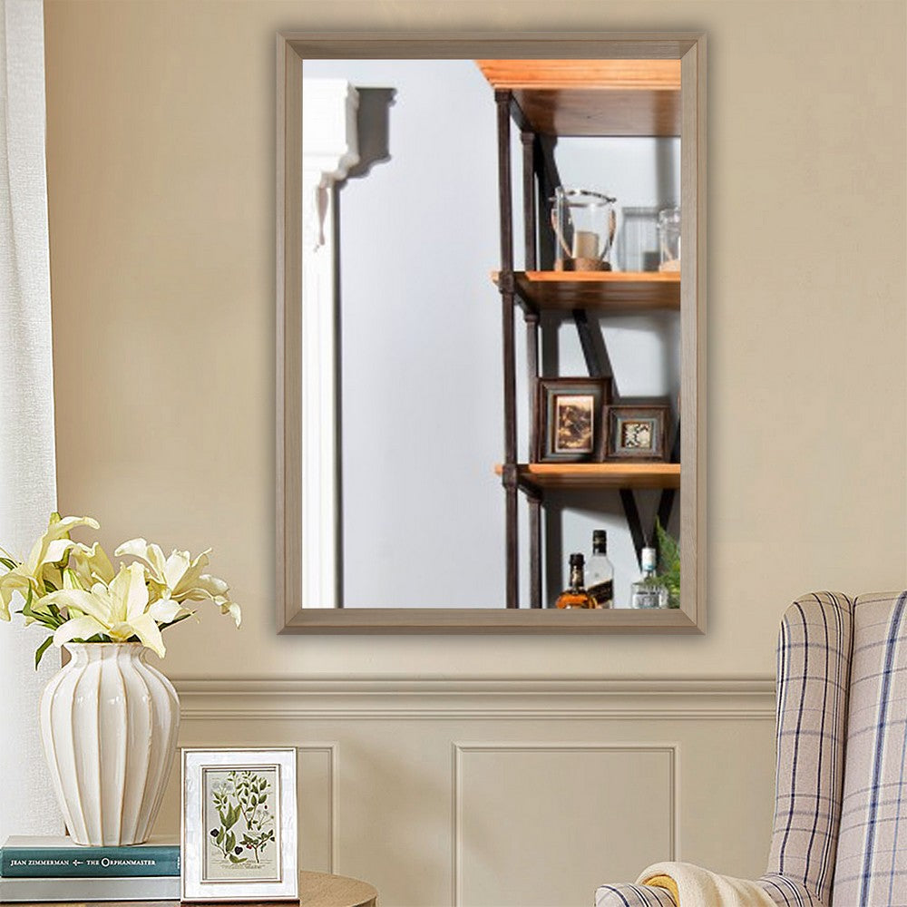 Reflection Golden Oak Finish Framed Wall Mirror 28’’ Height CHL-CH8M032GP28-FRT