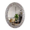 Chloe’S Reflection Vertical Hanging Seashell Finish Oval Framed Wall Mirror 35’’ Height CHL-CH8M103BS36-VOV