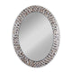 Chloe'S Reflection Vertical Hanging Seashell Finish Oval Framed Wall Mirror 35" Height