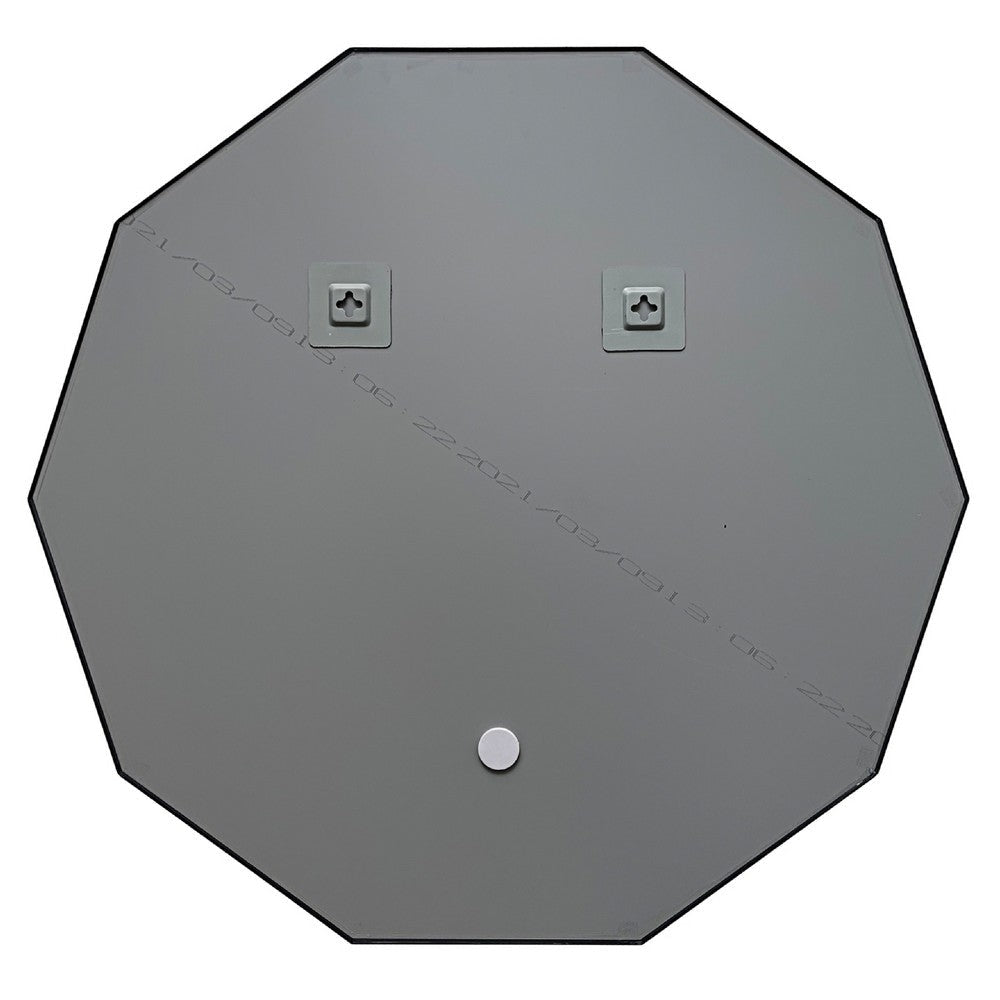 CHLOE’s Reflection Contemporary Black Finish Decagon Framed Wall Mirror 31’’ Width CHL-CH8M301BK31-RND