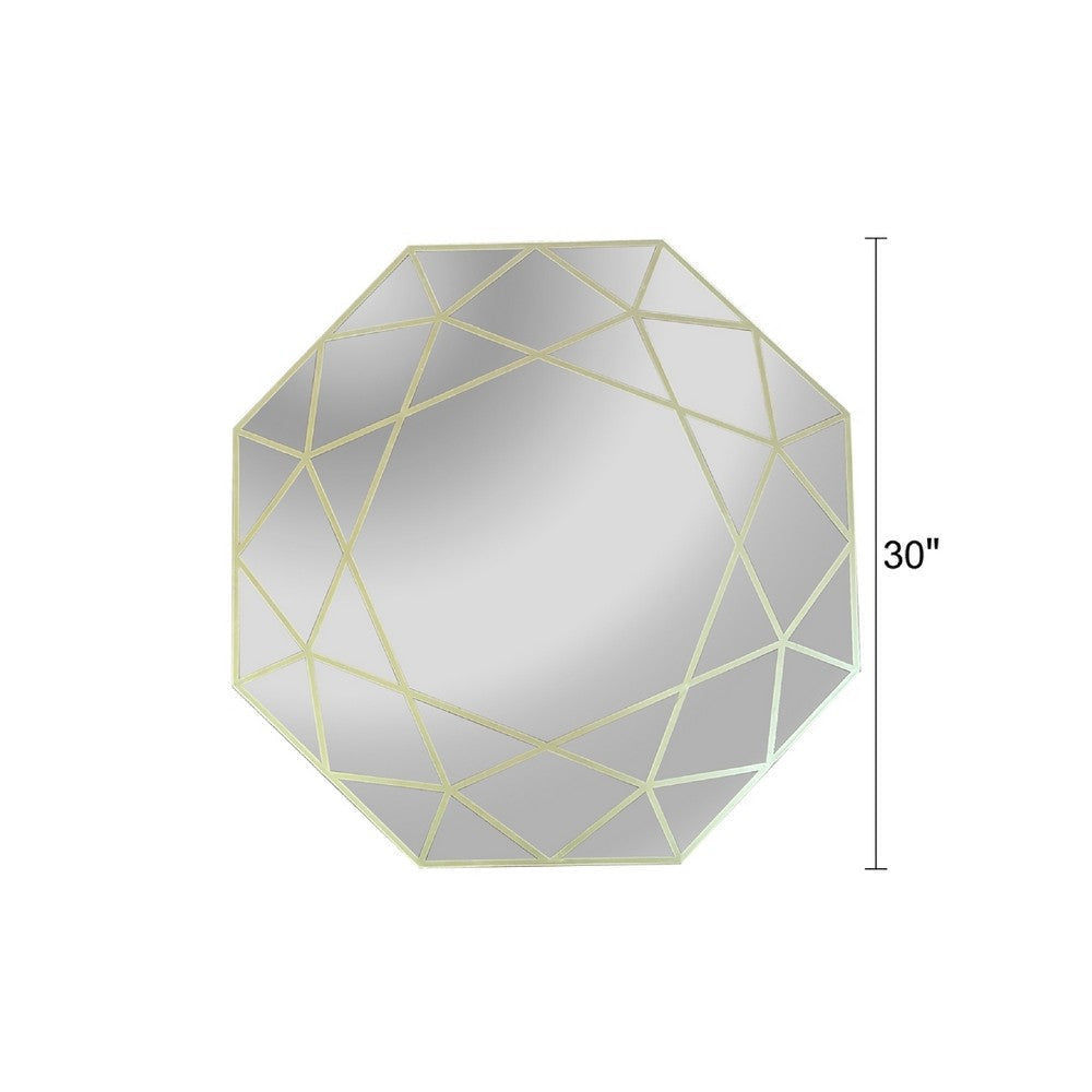CHLOE’s Reflection Contemporary-Style Octagon Golden Finish Wall Mirror 30’’ Tall CHL-CH8M303GD30-OCT