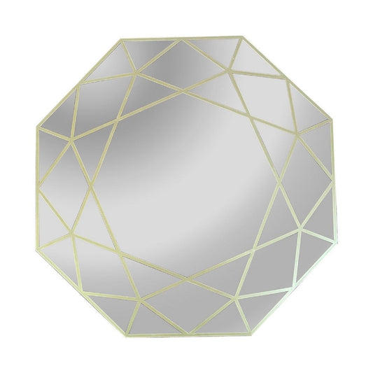 CHLOE's Reflection Contemporary-Style Octagon Golden Finish Wall Mirror 30" Tall