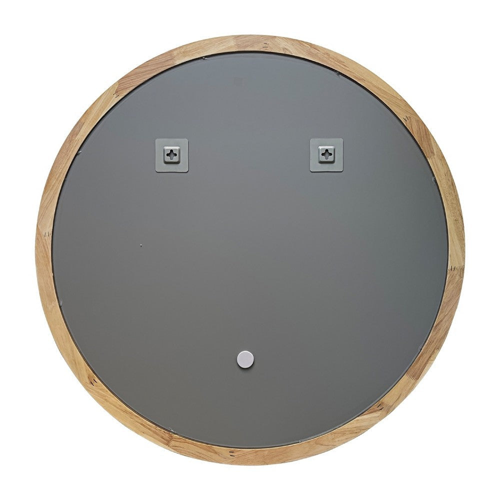 CHLOE’s Reflection Contemporary Maple Wood Finish Round Framed Wall Mirror 36’’ Width CHL-CH8M801NO36-RND