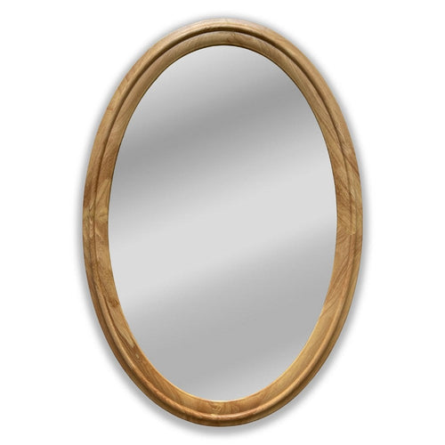 CHLOE's Reflection Contemporary Maple Wood Finish Oval Framed Wall Mirror 34" Height