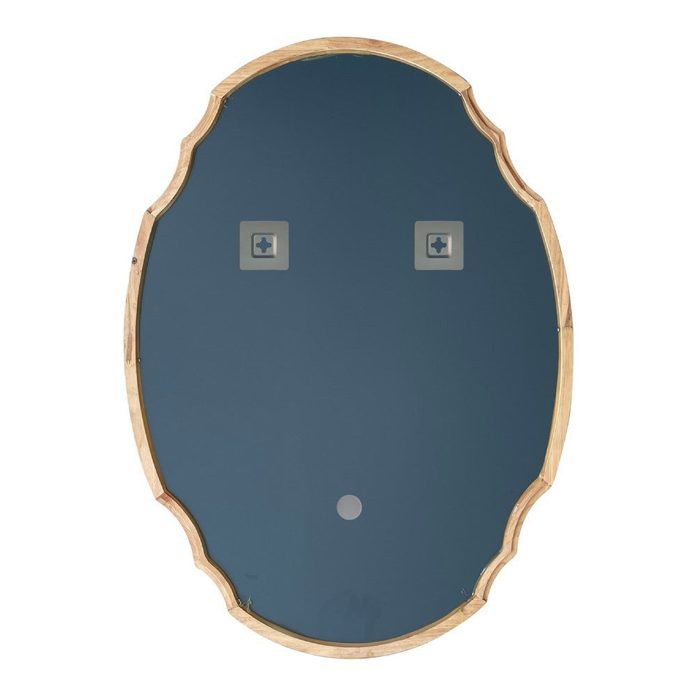CHLOE’s Reflection Contemporary Maple Wood Finish Oval Framed Wall Mirror 36’’ Height CHL-CH8M803NO36-VOV