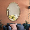 CHLOE’s Reflection Contemporary Maple Wood Finish Oval Framed Wall Mirror 36’’ Height CHL-CH8M803NO36-VOV