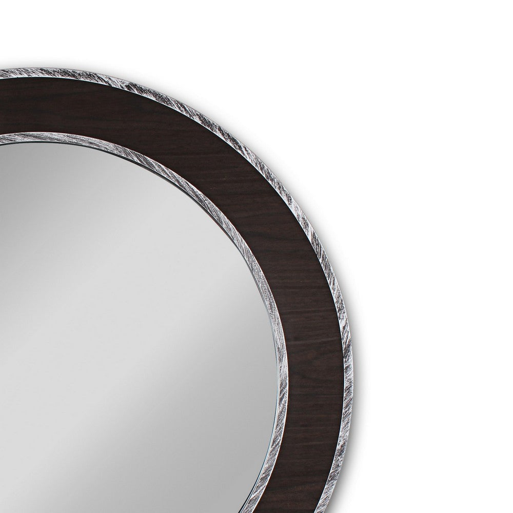 Chloe’S Reflection Vertical Hanging Black-Wood Finish Circle Framed Wall Mirror 30’’ Height CHL-CH8M807BW30-RND