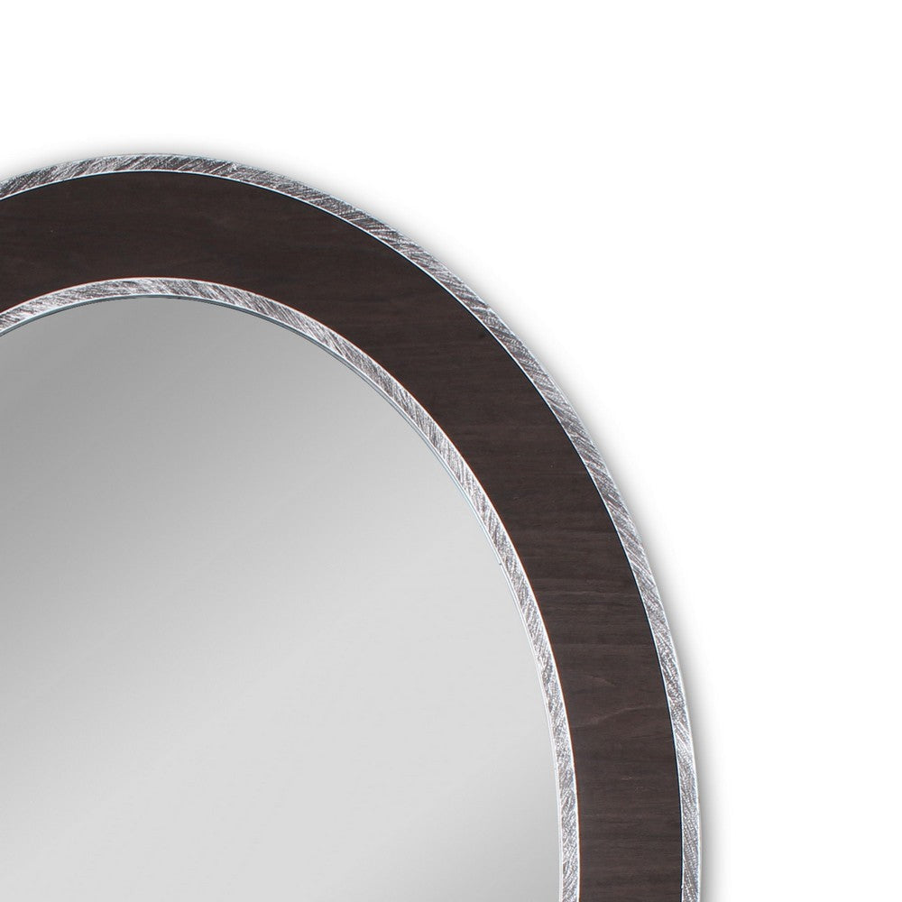Chloe’S Reflection Vertical Hanging Black-Wood Finish Oval Framed Wall Mirror 35’’ Height CHL-CH8M808BW35-VOV