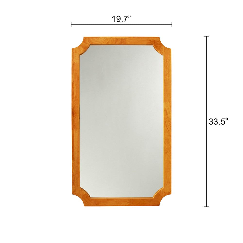Reflection Maple Finish Rectangular Framed Wall Mirror 33’’ Height CHL-CH8M810MW33-FRT