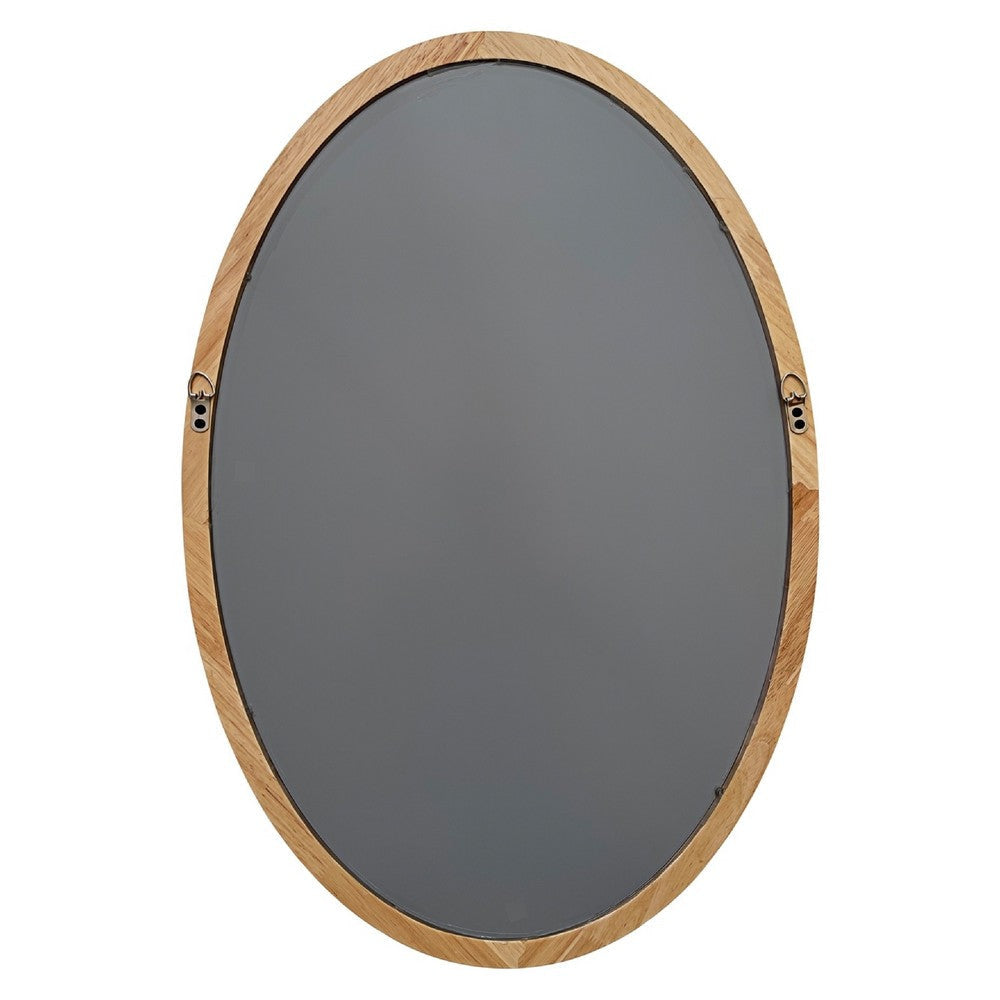 CHLOE’s Reflection Contemporary Maple Wood Finish Oval Textured Framed Wall Mirror 32’’ Height CHL-CH8M811MW32-VOV