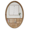 CHLOE’s Reflection Contemporary Maple Wood Finish Oval Textured Framed Wall Mirror 32’’ Height CHL-CH8M811MW32-VOV