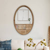 CHLOE’s Reflection Contemporary Maple Wood Finish Oval Textured Framed Wall Mirror 32’’ Height CHL-CH8M811MW32-VOV