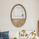 CHLOE’s Reflection Contemporary Maple Wood Finish Oval Textured Framed Wall Mirror 32’’ Height CHL-CH8M811MW32-VOV