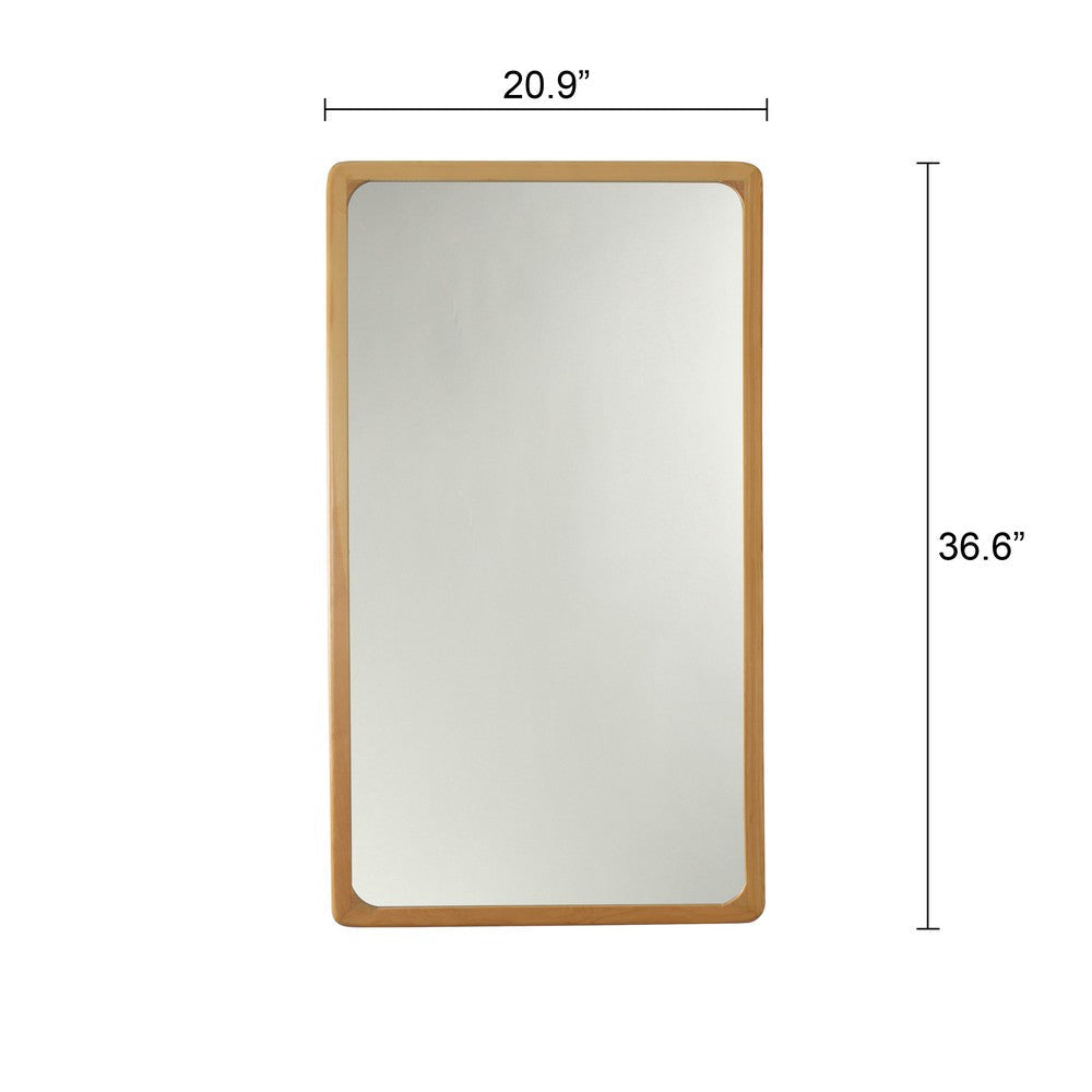 Reflection Maple Finish Rectangular Framed Wall Mirror 37’’ Height CHL-CH8M826MW37-FRT