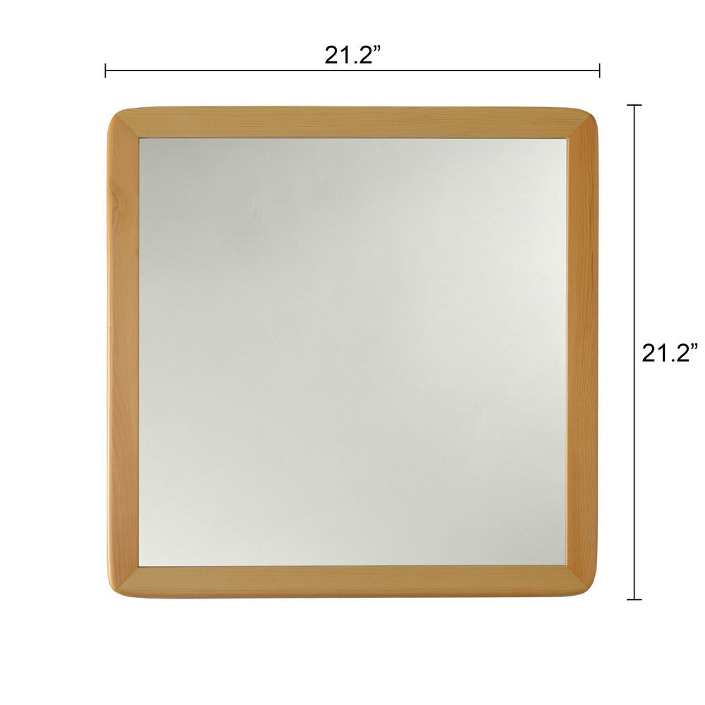 Reflection Maple Finish Square Framed Wall Mirror 21’’ Height CHL-CH8M827MW21-FSQ