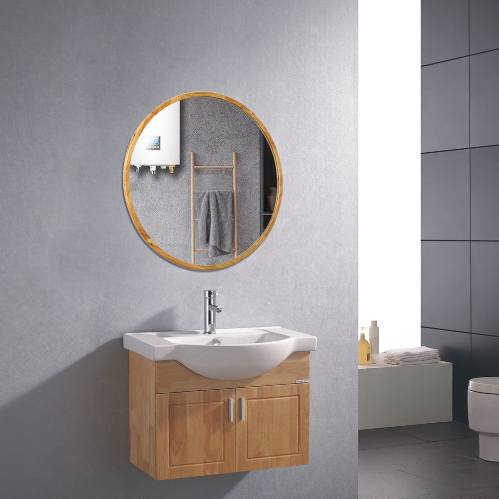 Reflection Maple Finish Framed Wall Mirror 32" Height