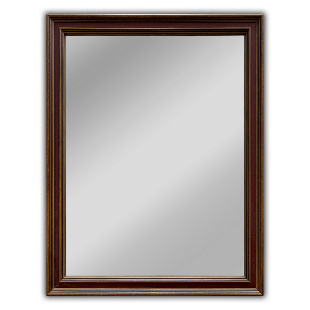 Reflection Vertical Hanging Wood Black/Golden Finish Rectangle Framed Wall Mirror 35" Height