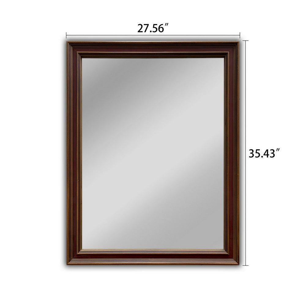 Reflection Vertical Hanging Wood Black/Golden Finish Rectangle Framed Wall Mirror 35’’ Height CHL-CH8M834BG35-VRT
