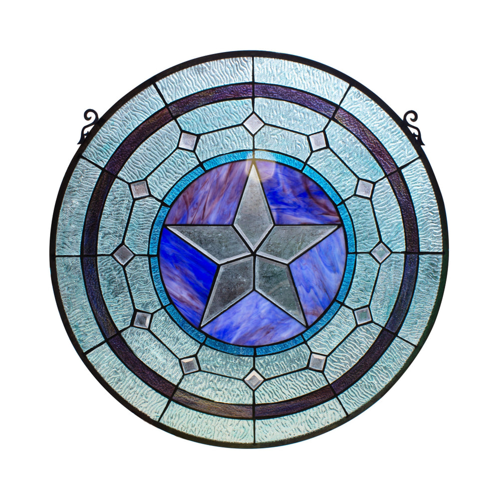 Lighting LONESTAR Tiffany-style Round Window Panel 24" Height