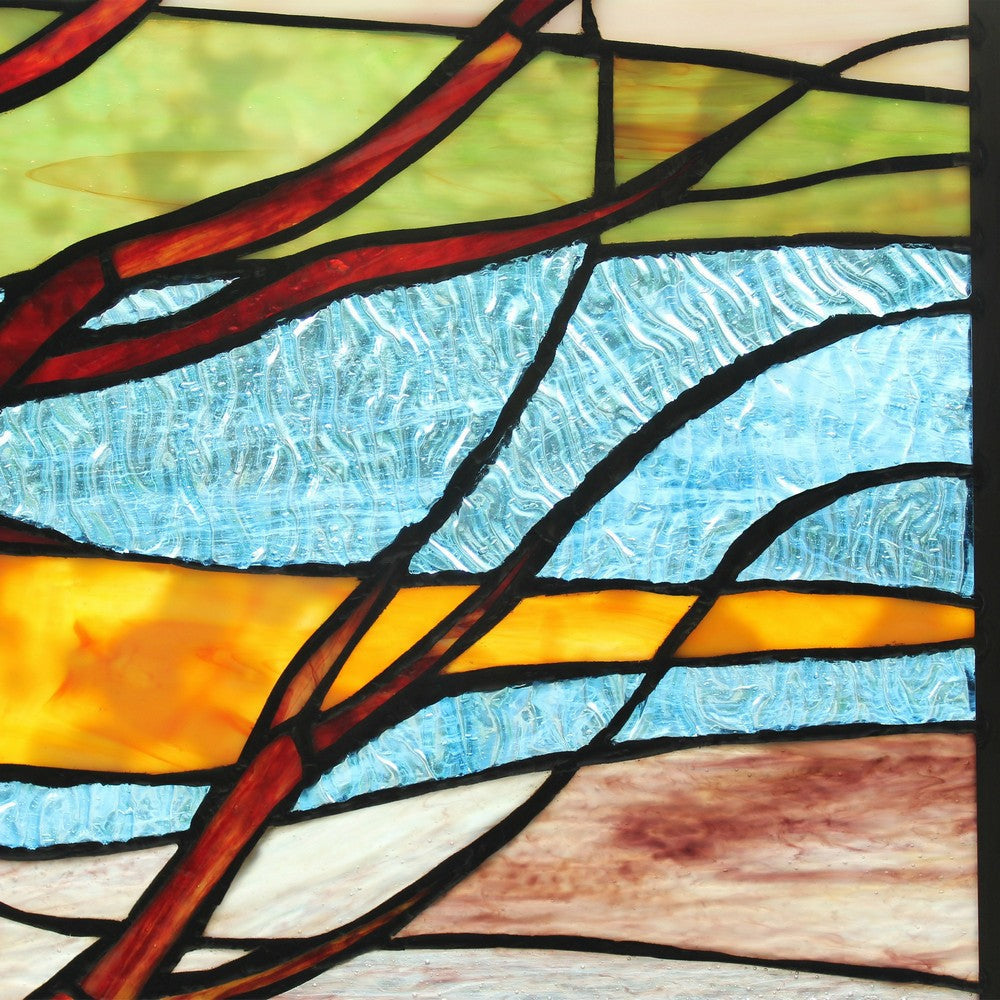 Chloe Lighting Dawn Tiffany-Style Landscape Stained Glass Window Panel 24’’ Height CHL-CH8P006TF24-VRT
