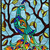 CHLOE Lighting PAVOA Animal Tiffany-Style Stained Glass Verical Hanging Window Panel 25’’ Tall CHL-CH8P007BP24-VRT