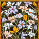 CHLOE Lighting PLUMERIA Floral Tiffany-Style Stained Glass Verical Hanging Window Panel 25’’ Tall CHL-CH8P010PF24-SQR