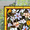 CHLOE Lighting PLUMERIA Floral Tiffany-Style Stained Glass Verical Hanging Window Panel 25’’ Tall CHL-CH8P010PF24-SQR