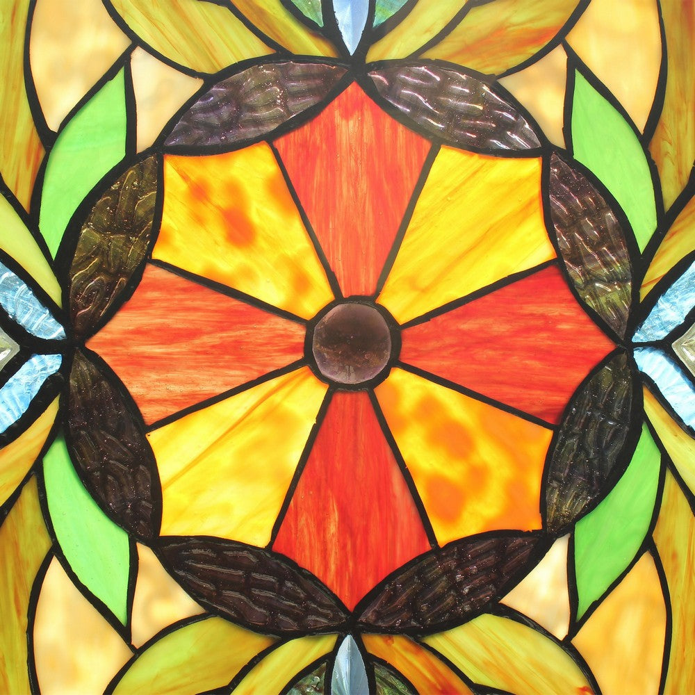 Chloe Lighting Adelia Tiffany-Style Victorian Stained Glass Window Panel 24’’ Height CHL-CH8P012GV24-VRT