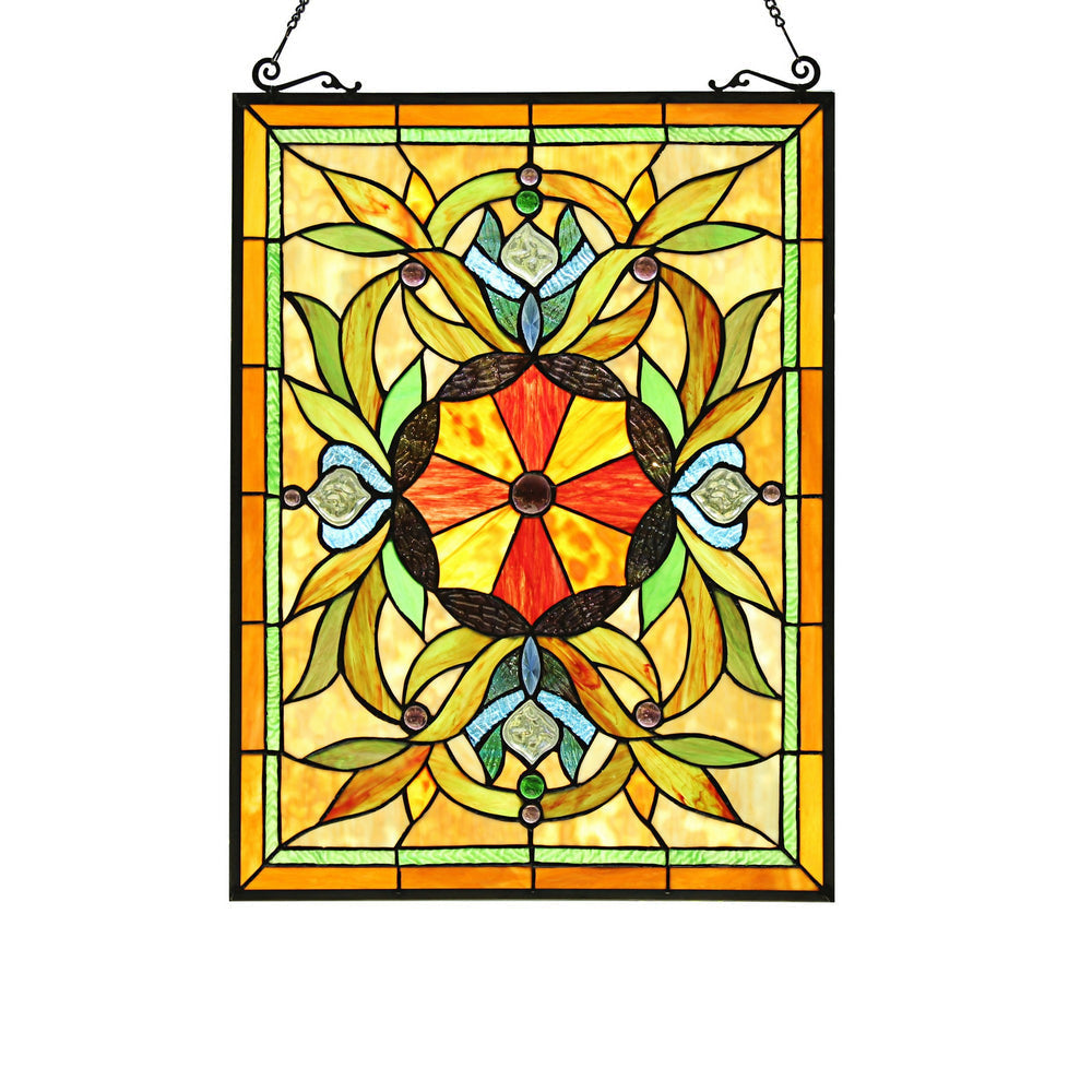 Chloe Lighting Adelia Tiffany-Style Victorian Stained Glass Window Panel 24" Height