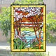 Chloe Lighting Spring Valley Tiffany-Style Landscape Stained Glass Window Panel 25" Height