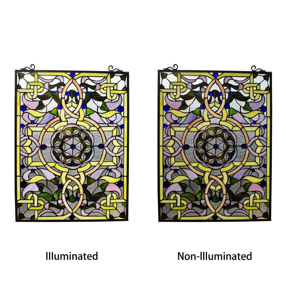 Lighting SABRINA Tiffany-style Victorian Window Panel 24’’ Height CHL-CH8P016PV24-VRT