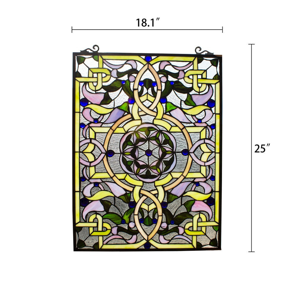 Lighting SABRINA Tiffany-style Victorian Window Panel 24’’ Height CHL-CH8P016PV24-VRT