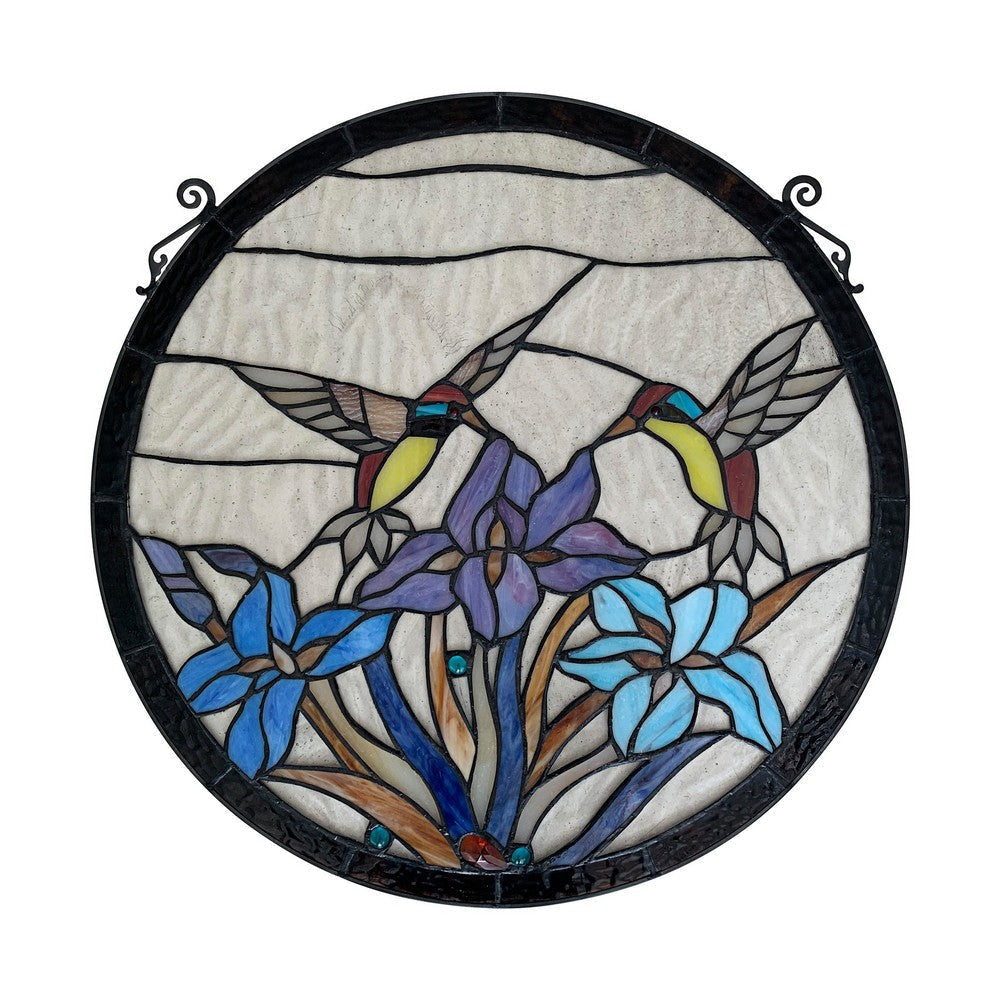 Chloe Lighting Crimson Topaz Tiffany-Style Animal Stained Glass Window Panel 20’’ Height CHL-CH8P022BA20-RND