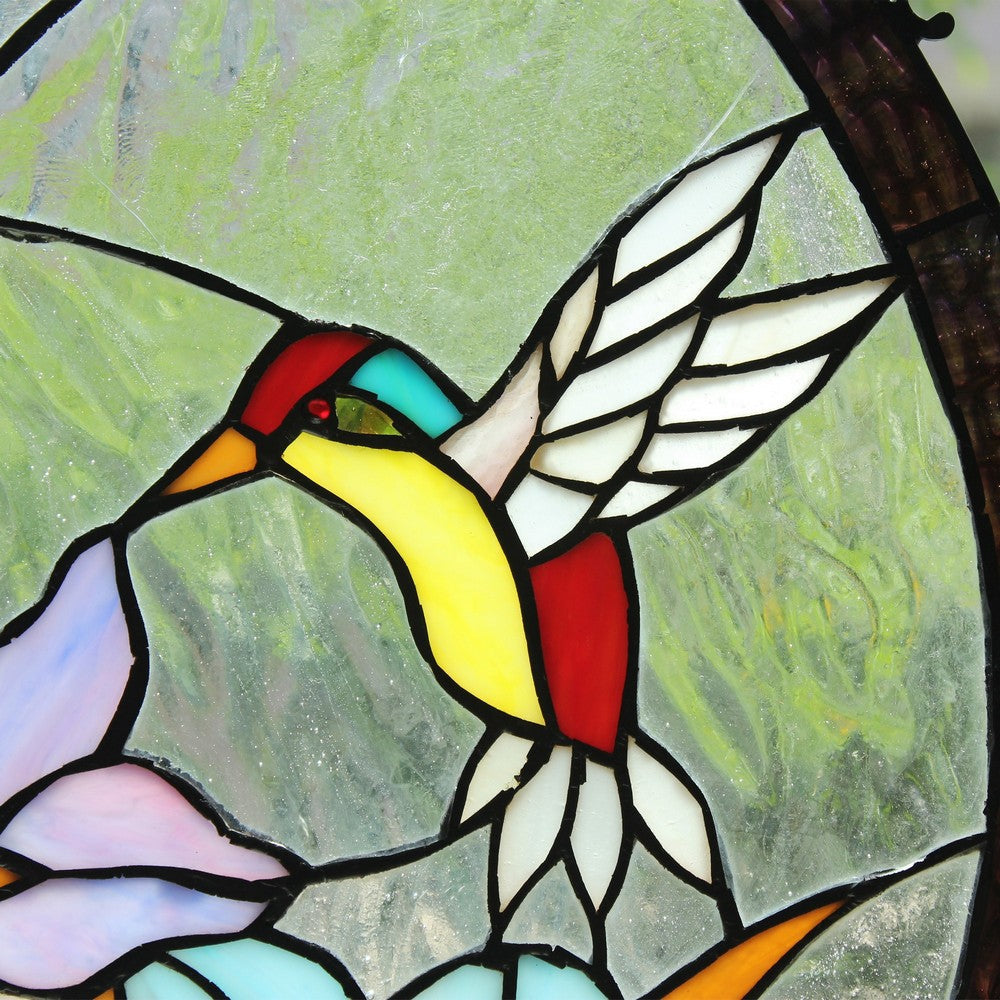 Chloe Lighting Crimson Topaz Tiffany-Style Animal Stained Glass Window Panel 20’’ Height CHL-CH8P022BA20-RND