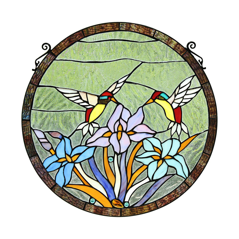 Chloe Lighting Crimson Topaz Tiffany-Style Animal Stained Glass Window Panel 20" Height